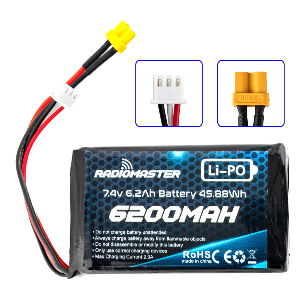 2S 7.4V 6200mAh Lipo Battery