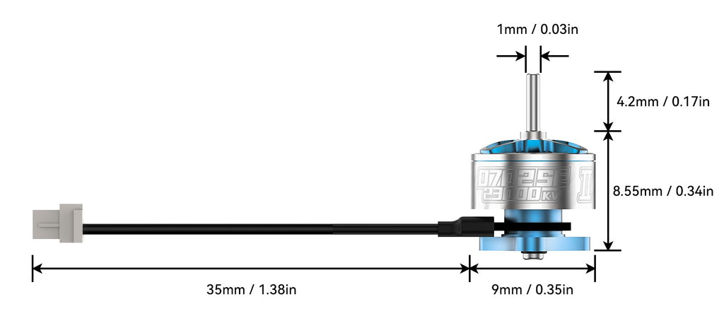 0702SE II Brushless Motor Dimension