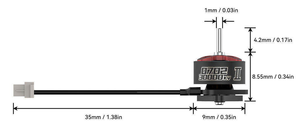 0702 II Brushless Motor Dimension