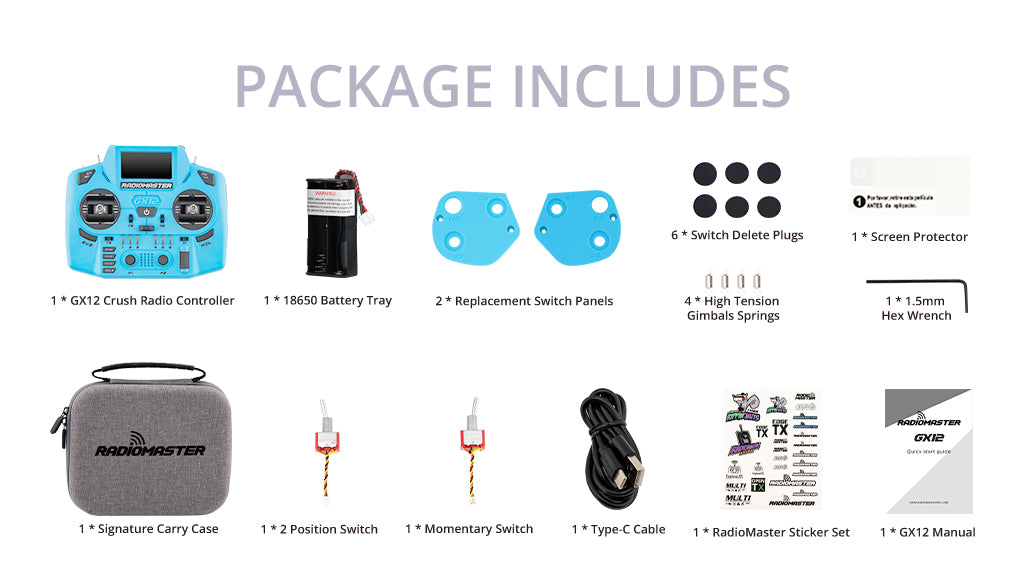 GX12 Crush Radio Controller (ELRS / Mode 2)