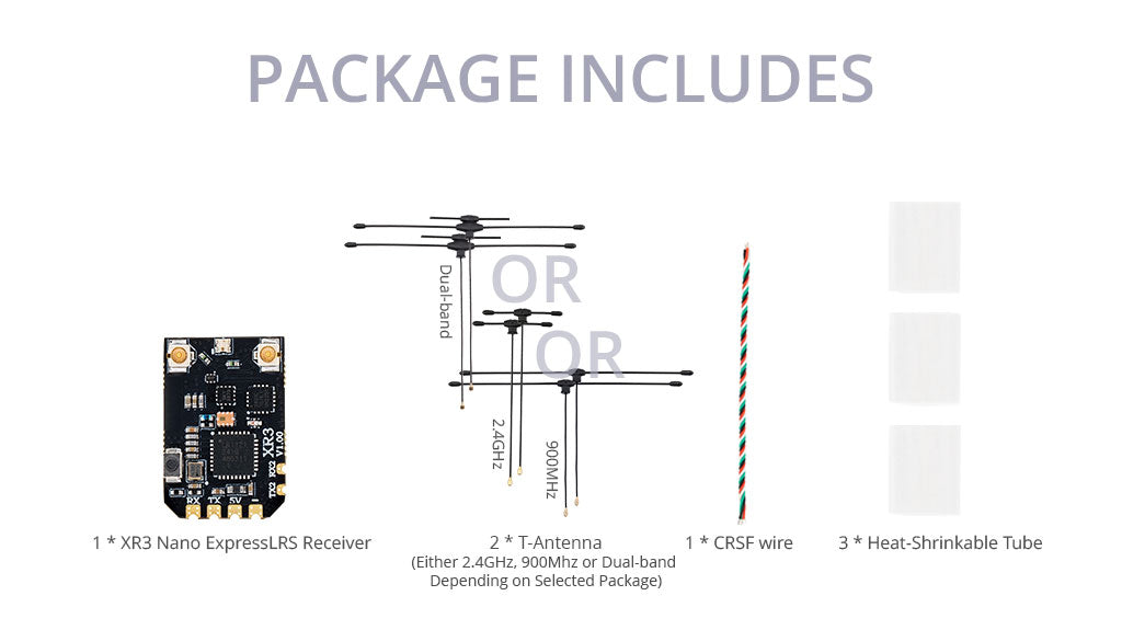 XR3 Nano Multi-Frequency Antenna Diversity ExpressLRS Receiver