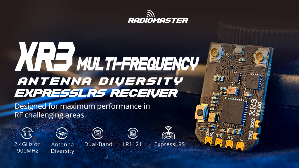 XR3 Nano Multi-Frequency Antenna Diversity ExpressLRS Receiver