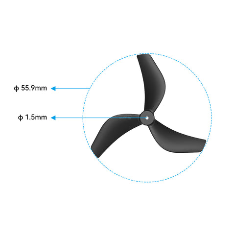 Gemfan 2218 3-Blade Propellers (1.5mm Shaft)