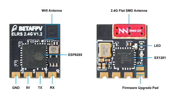 ELRS Lite Receiver Flat Antenna V1.2 diagram