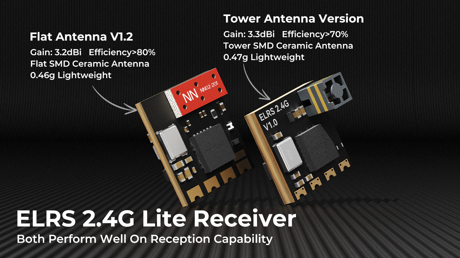 ELRS Lite Receiver Flat Antenna V1.2 vs Tower Antenna