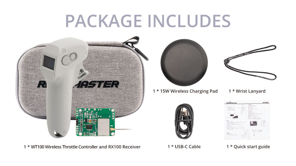 WT100 Wireless Throttle Controller for Electric Surfboards, Skateboards, and E-foils