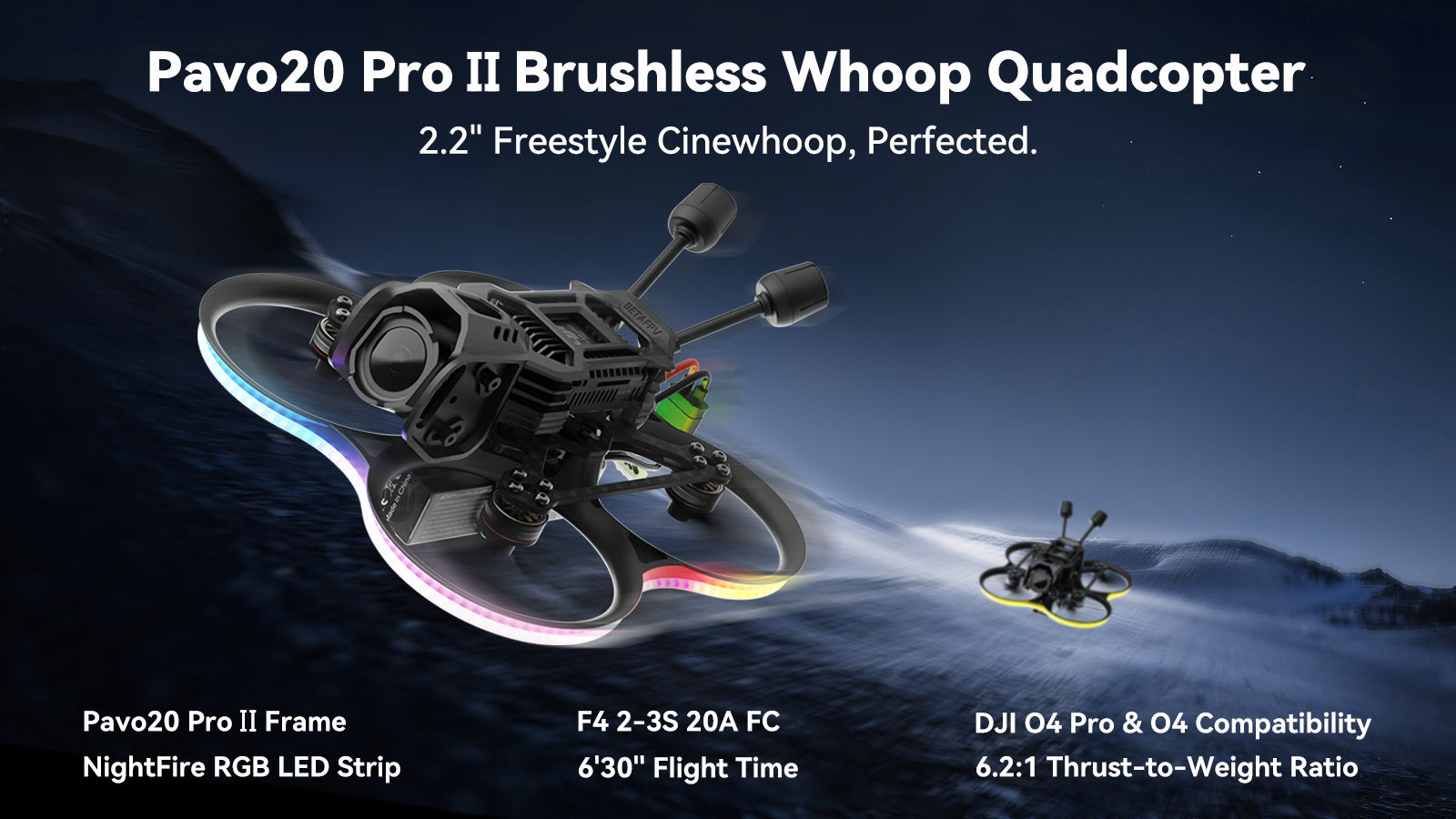 Pavo20 Pro II Brushless Whoop Quadcopter 2.2'' Freestyle Cinewhoop