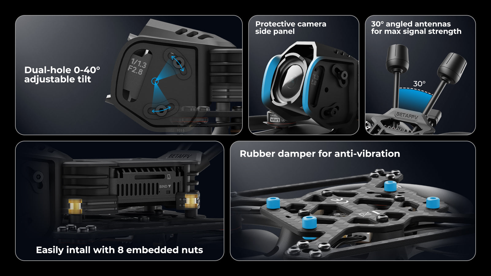 Pavo20 Pro II Brushless Whoop Quadcopter O4 Pro Bracket